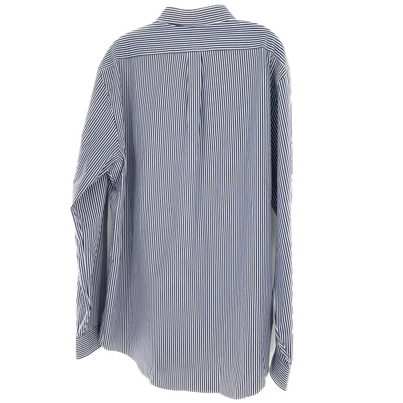 POLO Ralph Lauren Slim Fit Striped Stretch Poplin Shirt Navy/White Men's Size XL - Picture 4 of 14